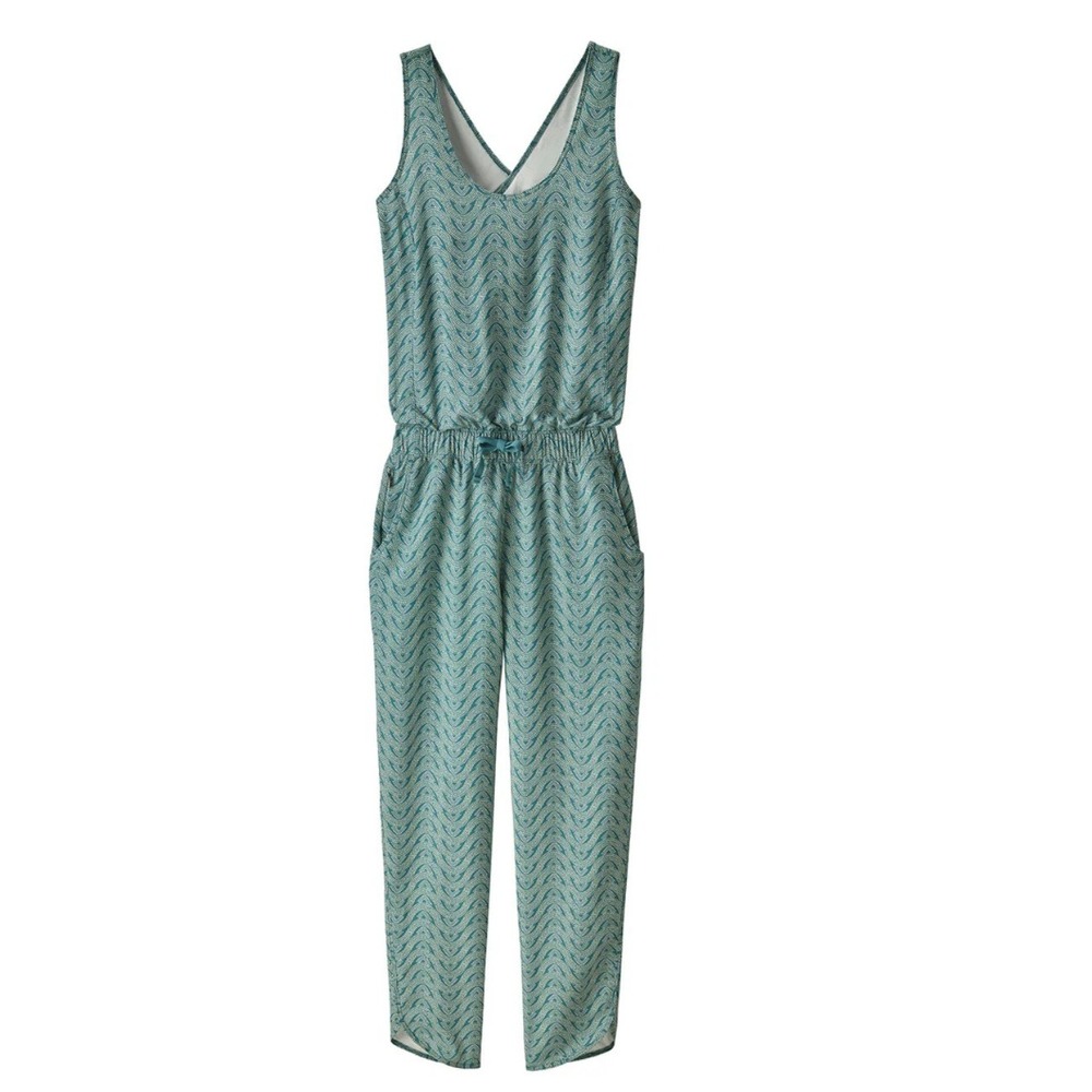 Patagonia Fleetwith Jumpsuit Womens Small Bluff River Multi Tasmanian Teal